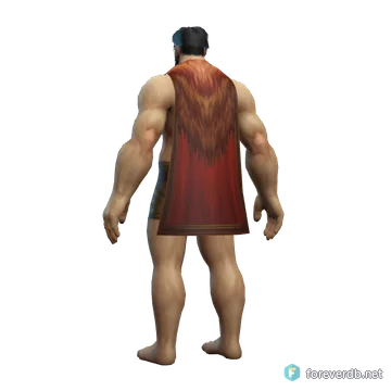 Sanguine Cape worn by a human male, rendered from the Forever client