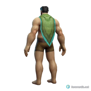 Cadet Cloak worn by a human male, rendered from the Forever client