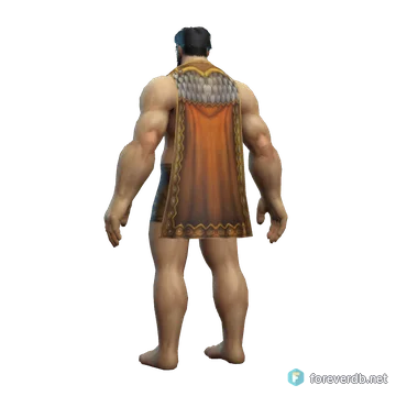 Fortified Cloak worn by a human male, rendered from the Forever client