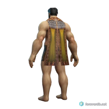 Lambent Scale Cloak worn by a human male, rendered from the Forever client