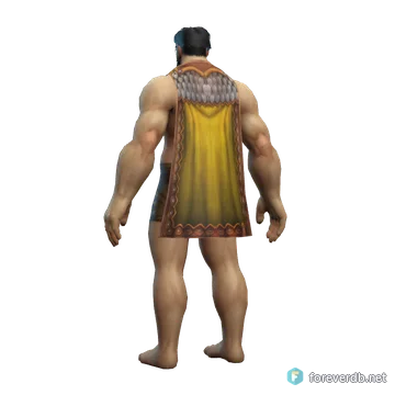 Glimmering Cloak worn by a human male, rendered from the Forever client