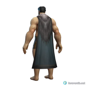 Dark Phantom Cape worn by a human male, rendered from the Forever client