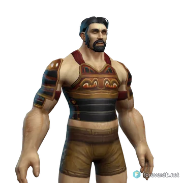 Warmonger's Chestpiece worn by a human male, rendered from the Forever client