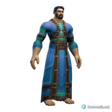Celestial Silk Robes worn by a human male, rendered from the Forever client