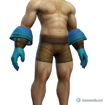 Celestial Handwraps worn by a human male, rendered from the Forever client
