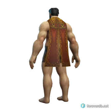 Masterwork Cape worn by a human male, rendered from the Forever client