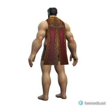 Engraved Cape worn by a human male, rendered from the Forever client
