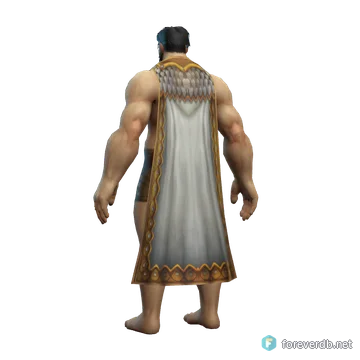Ornate Cloak worn by a human male, rendered from the Forever client