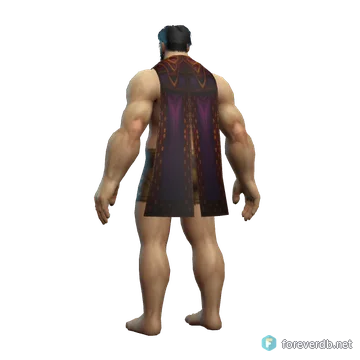 Hero's Cape worn by a human male, rendered from the Forever client