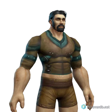 Loch Croc Hide Vest worn by a human male, rendered from the Forever client