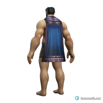 Frostwolf Legionnaire's Cloak worn by a human male, rendered from the Forever client
