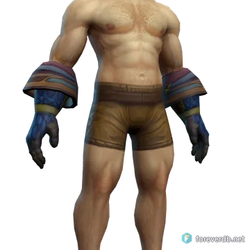Bricksteel Gauntlets worn by a human male, rendered from the Forever client