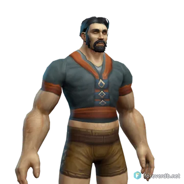 Russet Vest worn by a human male, rendered from the Forever client