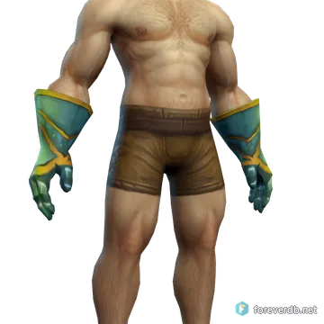 Sandstalker Gauntlets worn by a human male, rendered from the Forever client