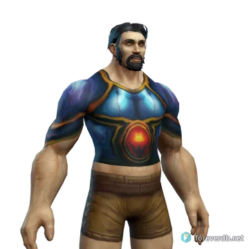 Vanguard Breastplate worn by a human male, rendered from the Forever client