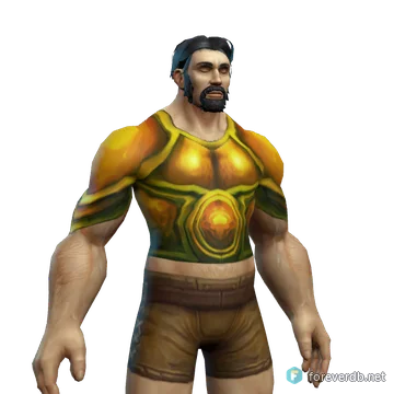 Glorious Breastplate worn by a human male, rendered from the Forever client