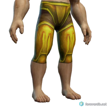 Glorious Legplates worn by a human male, rendered from the Forever client