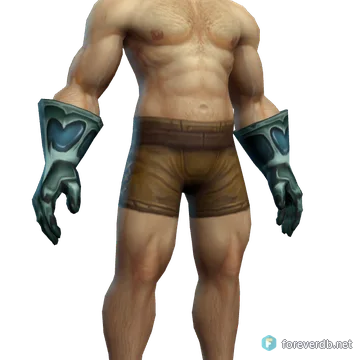 Warleader's Gauntlets worn by a human male, rendered from the Forever client
