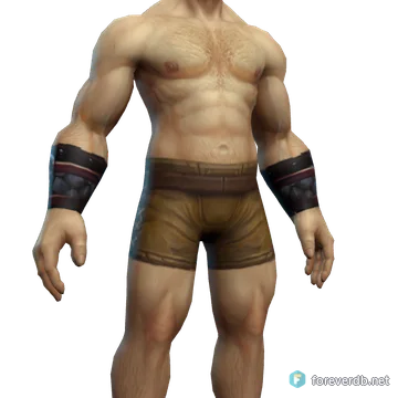 Battle Chain Bracers worn by a human male, rendered from the Forever client