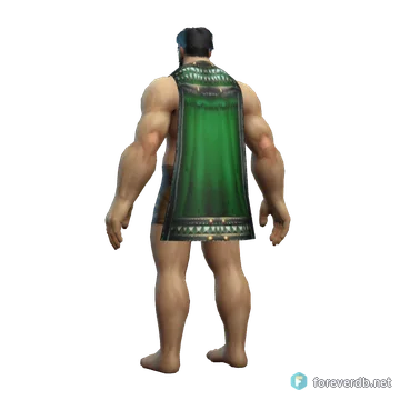 Thick Scale Cloak worn by a human male, rendered from the Forever client