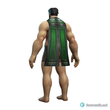 Brackwater Cloak worn by a human male, rendered from the Forever client