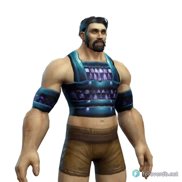 Outrunner's Chestguard worn by a human male, rendered from the Forever client