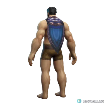 Outrunner's Cloak worn by a human male, rendered from the Forever client