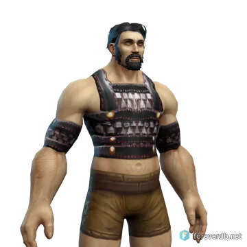 Bloodspattered Surcoat worn by a human male, rendered from the Forever client