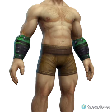 Thick Scale Bracelets worn by a human male, rendered from the Forever client