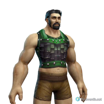 Thick Scale Breastplate worn by a human male, rendered from the Forever client