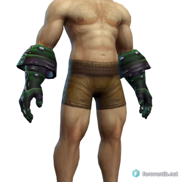 Thick Scale Gauntlets worn by a human male, rendered from the Forever client