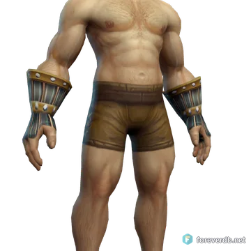 Pillager's Gloves worn by a human male, rendered from the Forever client