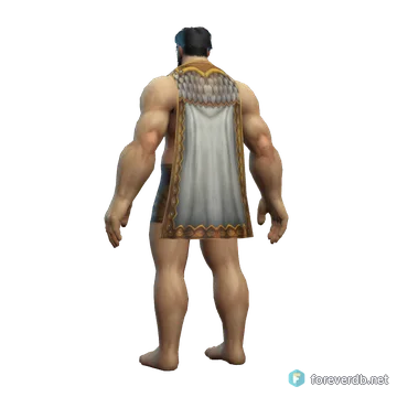 Pillager's Cloak worn by a human male, rendered from the Forever client
