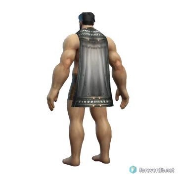 Ancient Cloak worn by a human male, rendered from the Forever client