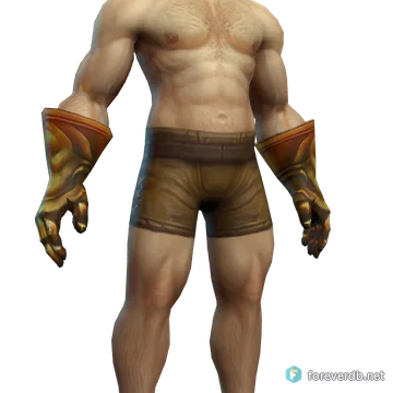 Sparkleshell Gauntlets worn by a human male, rendered from the Forever client