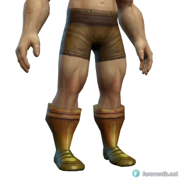 Sparkleshell Sabatons worn by a human male, rendered from the Forever client