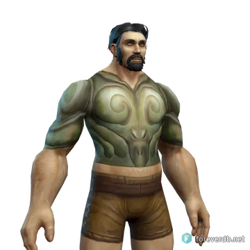Ancient Chestpiece worn by a human male, rendered from the Forever client