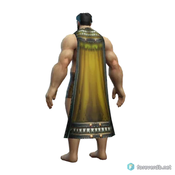 Warstrike Cape worn by a human male, rendered from the Forever client