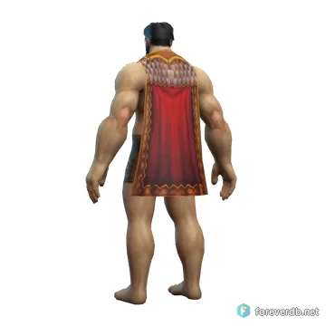 Mageflame Cloak worn by a human male, rendered from the Forever client