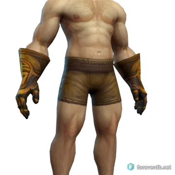 Sunscale Gauntlets worn by a human male, rendered from the Forever client