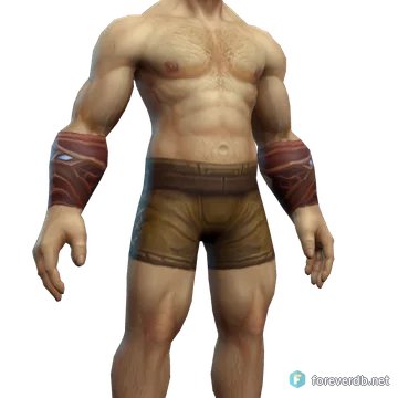 Knight-Captain's Leather Bracers worn by a human male, rendered from the Forever client