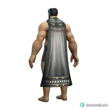 Formidable Cape worn by a human male, rendered from the Forever client