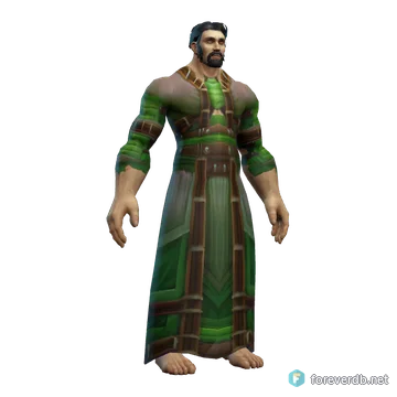Elunarian Silk Robes worn by a human male, rendered from the Forever client