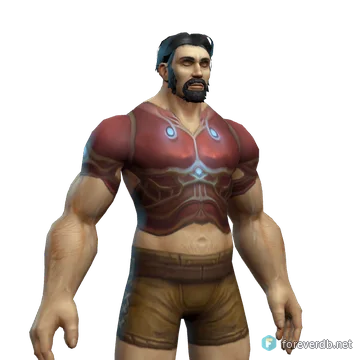 Knight-Captain's Dragonhide Tunic worn by a human male, rendered from the Forever client