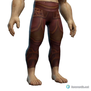 Knight-Captain's Dragonhide Leggings worn by a human male, rendered from the Forever client