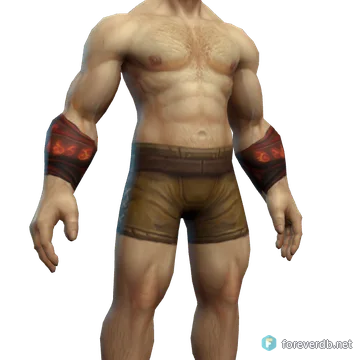Legionnaire's Dreadweave Bracers worn by a human male, rendered from the Forever client