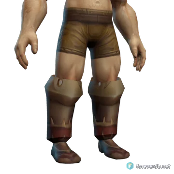 Blood Guard's Plate Boots worn by a human male, rendered from the Forever client