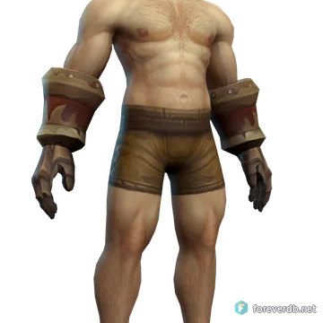 Blood Guard's Plate Gloves worn by a human male, rendered from the Forever client