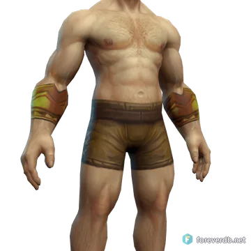 Triumphant Bracers worn by a human male, rendered from the Forever client