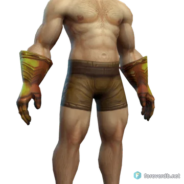 Triumphant Gauntlets worn by a human male, rendered from the Forever client